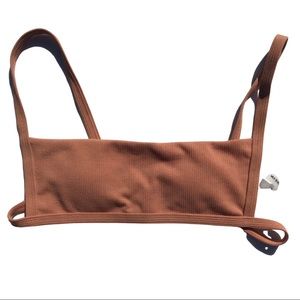 SHEIN Ribbed Nude Bikini Top - Size 6 (M)